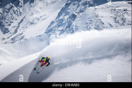 L'uomo sci fuoripista, Gastein, Salisburgo, Austria Foto Stock