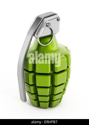 Hand Grenade isolato su bianco Foto Stock