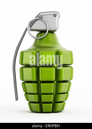 Hand Grenade isolato su bianco Foto Stock