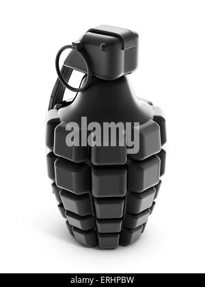 Hand Grenade isolato su bianco Foto Stock