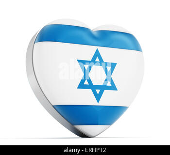 Io amo Israele a forma di cuore bandiera Israeliana. Foto Stock
