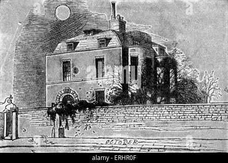 Charles Dickens - hanno vissuto a 1 Devonshire Terrace, Marylebone Road, Londra 1839-1851. Schizzo di Daniel Maclise. 7 febbraio 1812 - giugno 1870. Foto Stock