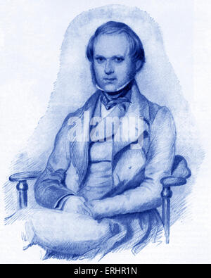 Robert Charles Darwin - Ritratto del naturalista britannico come un uomo giovane. 12 Febbraio 1809 - 19 aprile 1882. Da 'un diario di Foto Stock