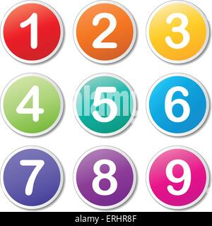 Illustrazione di vettore di numeri le icone su sfondo bianco Illustrazione Vettoriale