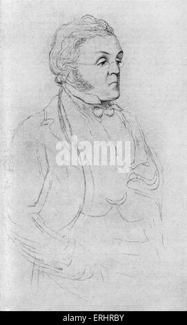 William Makepeace Thackeray - Disegno di Richard Doyle (1824-1883). Romanziere inglese, 18 Luglio 1811 - 24 dicembre 1863. Foto Stock