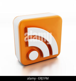 Il feed RSS o icona Alimentazione isolata su bianco. Foto Stock
