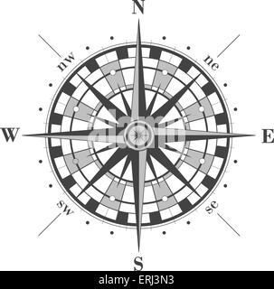 Rosa dei venti isolati su bianco. Illustrazione Vettoriale. Illustrazione Vettoriale