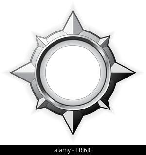 Dettagliate di acciaio rosa dei venti isolato su bianco Illustrazione Vettoriale