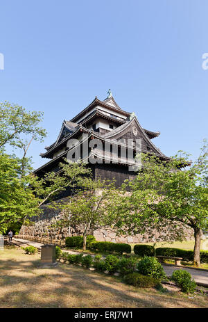 Tenere principale (donjon) di Matsue castello (circa 1611) in Matsue, prefettura di Shimane, Giappone. Sito storico nazionale Foto Stock