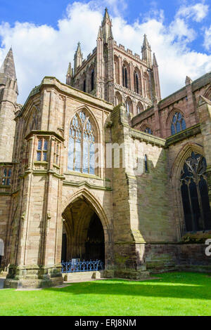 A nord ovest di vista Hereford Cathedral Regno Unito Foto Stock