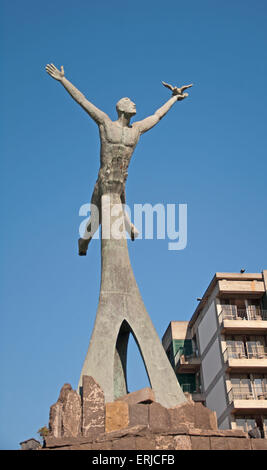 Funchal, Madeira, Portogallo, La Paz e Liberdade statua Foto Stock