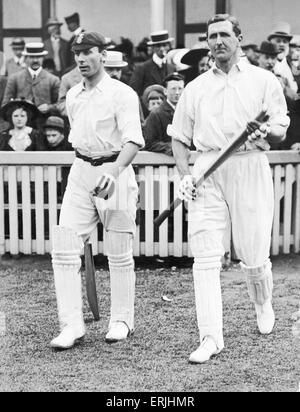 Australian cricket tournée in Inghilterra per le ceneri. Inghilterra v Australia prima prova corrispondono a Edgbaston. CB RFI con Jack Hobbs. Il 31 maggio 1909. Foto Stock