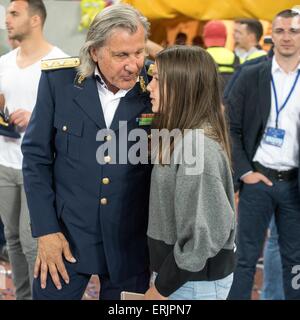 31 maggio 2015: Ilie Nastase alla fine della Cupa Romaniei Timisoreana 2014-2015 finali (Romania Cup Timisoreana finali) Gioco tra FC Universitatea Cluj ROU e FC Steaua Bucharest ROU a livello nazionale Arena, Bucarest, Romania ROU. Foto: Catalin Soare Foto Stock