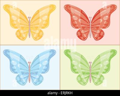 Luminose bellissime farfalle di diversi colori. Grafica vettoriale Illustrazione Vettoriale