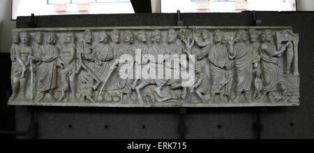 Sarcofago romano. Dei primi cristiani. Le scene del Nuovo Testamento. Musei Vaticani. Foto Stock