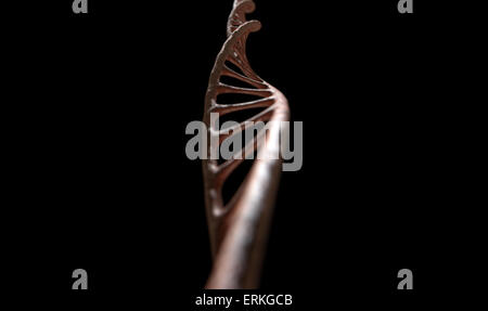Una vista al microscopio di un DNA filamento di stile di carne su un sfondo isolato Foto Stock