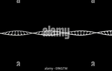 Una vista al microscopio di un DNA filamento di stile in un generico di colore bianco su uno sfondo isolato Foto Stock