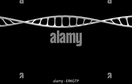 Una vista al microscopio di un DNA filamento di stile in un generico di colore bianco su uno sfondo isolato Foto Stock