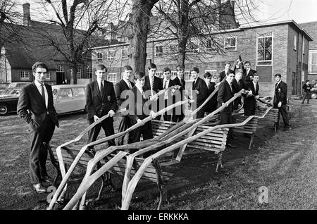 Warwick Scuola vigili del fuoco, 13 dicembre 1966. Foto Stock