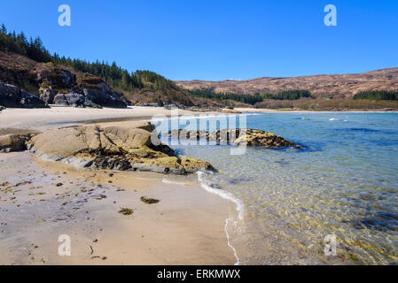 Singing sands beach, Kentra, a Ardnamurchan Peninsula, Lochaber, altopiani, Scozia Foto Stock