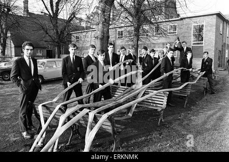 Warwick Scuola vigili del fuoco, 13 dicembre 1966. Foto Stock