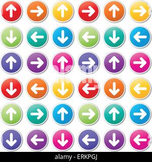 Illustrazione Vettoriale di impostare le frecce colorate su sfondo bianco Illustrazione Vettoriale