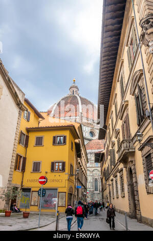 Firenze, Italia - 22 Marzo 2014: turisti visita al centro storico di Firenze, Italia. Foto Stock