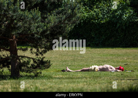 Londra, Regno Unito. Il 4 giugno, 2015. I londinesi godetevi il clima mite in Greenwich Park Credit: Guy Corbishley/Alamy Live News Foto Stock