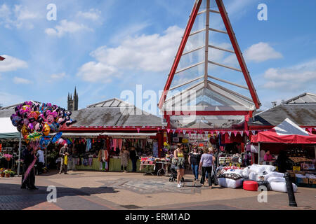 Chorley ingresso sul mercato nel centro della città. Chorley, Lancashire, Regno Unito. Foto Stock