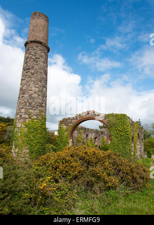 La casa di compressione a sud Tincroft miniera, vicino alla piscina, Cornwall Foto Stock