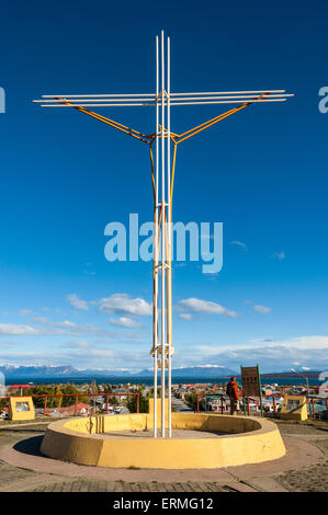 Puerto Natales sullo Stretto di Magellano, Patagonia, Cile Foto Stock