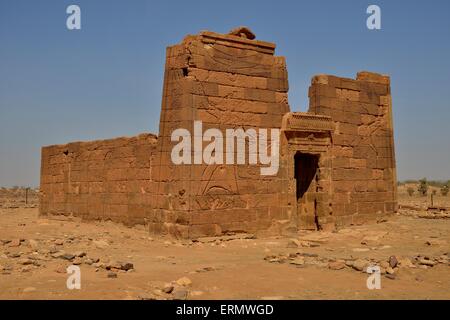 Tempio di Lion per il leone-divinità Apedemak, Naga, la Nubia, Nahr un-nullo, Sudan Foto Stock