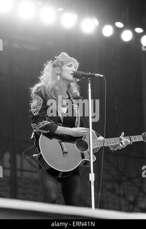 Patti Scialfa, stati di Bruce Springsteen E Street Band, in concerto a Villa Park, Birmingham, martedì 21 giugno 1988. Foto Stock