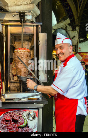 Döner Kebab in Istanbul, Turchia Foto Stock