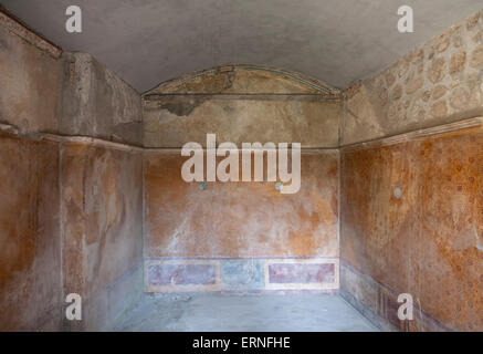 Intricato dipinta a mano progetta guardando come sfondo moderno in una villa domestico costruzione casa Pompei Foto Stock