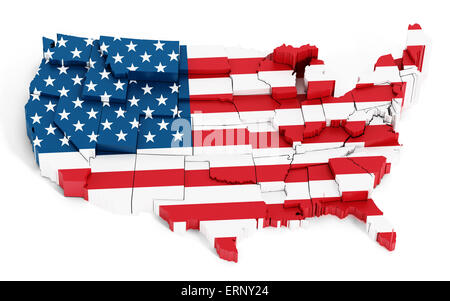 USA la mappa in blu e rosso Foto Stock