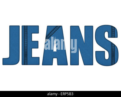 Vettore - Lettere di jeans blu denim Foto Stock