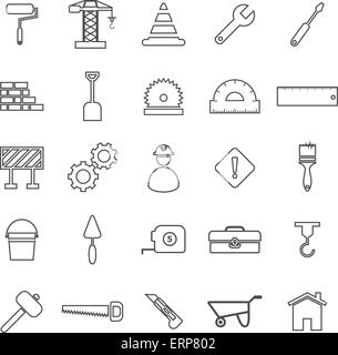 Linea di costruzione le icone su sfondo bianco, vettore di stock Illustrazione Vettoriale