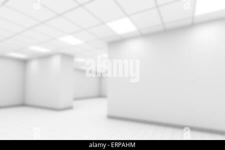 Abstract sfocata ufficio vuoto room interior sfondo, 3d illustrazione Foto Stock