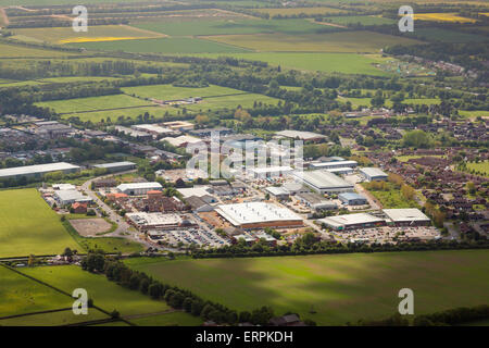 Foto aerea del Newmarket Business Park e Studlands Park Industrial Estate Foto Stock