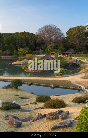 Vista di Koraku-en giardino, Okayama, Prefettura di Okayama, Giappone Foto Stock