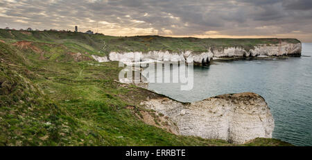 Flamborough Head e Selwicks Bay, Bridlington, nello Yorkshire, Inghilterra Foto Stock