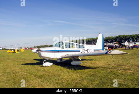 Boyarka, Ucraina. Il 6 giugno, 2015. Moderni jet privato. -- Gli aeromobili in piedi sul prato verde in una chiara giornata di sole su airfield 'Chayka' (Seagul) in Boyarka Credit: Igor Golovnov/Alamy Live News Foto Stock