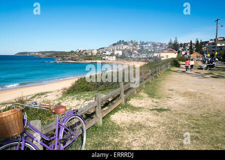 Guardando verso sud lungo curl curl beach verso Sydney.Curl Curl è un sobborgo a Sydney le spiagge del nord vicino a freshwater,l'australia Foto Stock