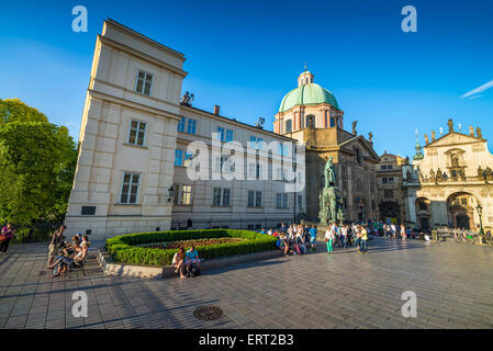 Muzeum Karlova Mostu edificio vicino al Ponte Carlo, Praga, Repubblica Ceca, Europa Foto Stock