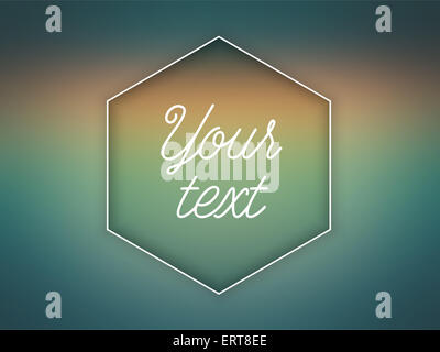 Vettore - Blur esagono blu verde e lo sfondo arancione Foto Stock