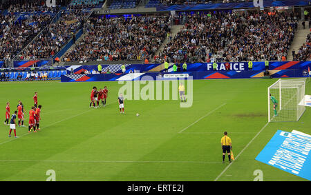 Saint Denis, Francia. Il 7 giugno, 2015. Francia-belgio football match allo Stade de France, 7 giugno 2015 Credit: Denys Kuvaiev/Alamy Live News Foto Stock