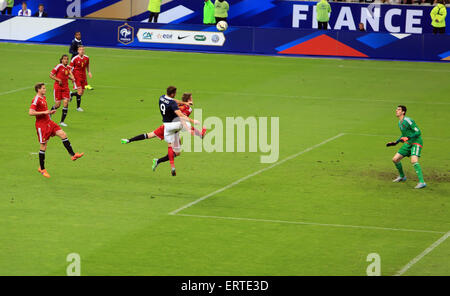 Saint Denis, Francia. Il 7 giugno, 2015. Francia-belgio football match allo Stade de France, 7 giugno 2015 Credit: Denys Kuvaiev/Alamy Live News Foto Stock