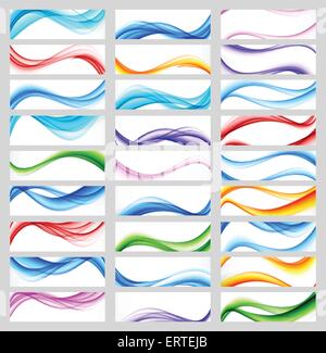 Set di ondulazione banner colorati Illustrazione Vettoriale