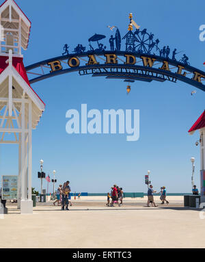 Famoso segno sopra il lungomare di Ocean City in Maryland, Stati Uniti d'America Foto Stock